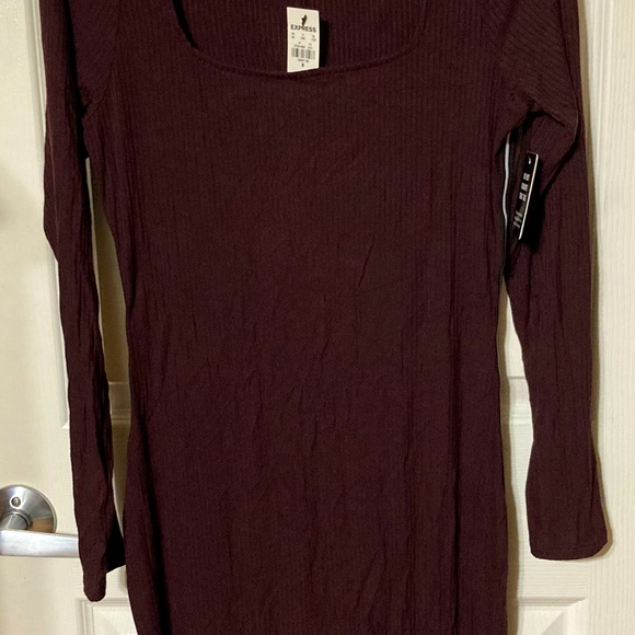 Express Ribbed Square Neck Sheath Dress - Picture 8 of 9